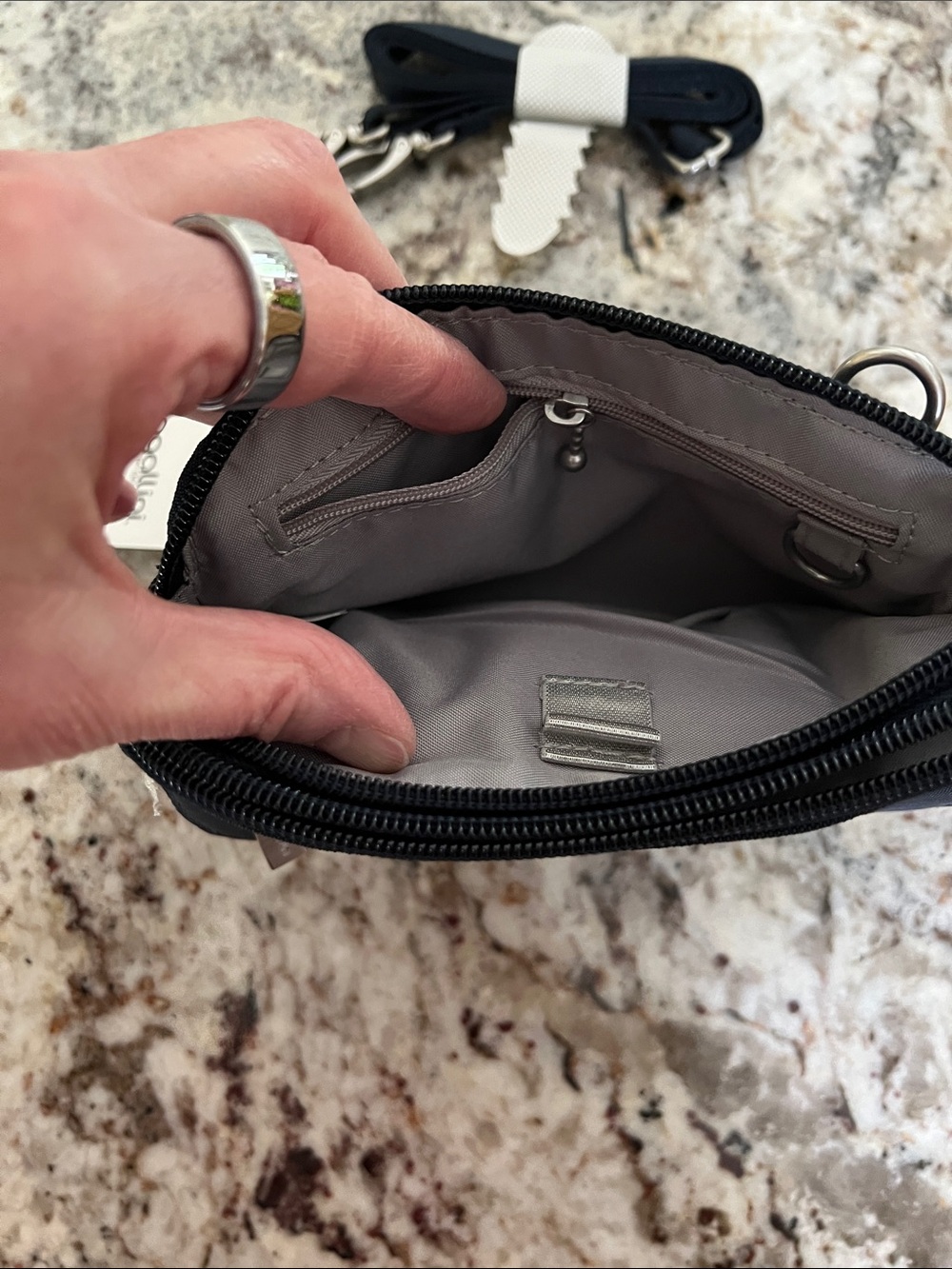 Baggallini Navy Convertible Crossbody Pouch - Picture 5 of 8